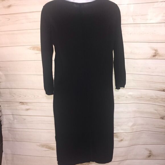 Uniqlo 3/4 Sleeve Black Dress-Size-Small - Picture 3 of 6